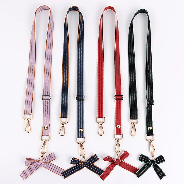 New Style Simple Bag Adjustable through Phone Case with Shoulder Strap Cross-body Suspender Strap Lanyard Bow Long Sling Wo