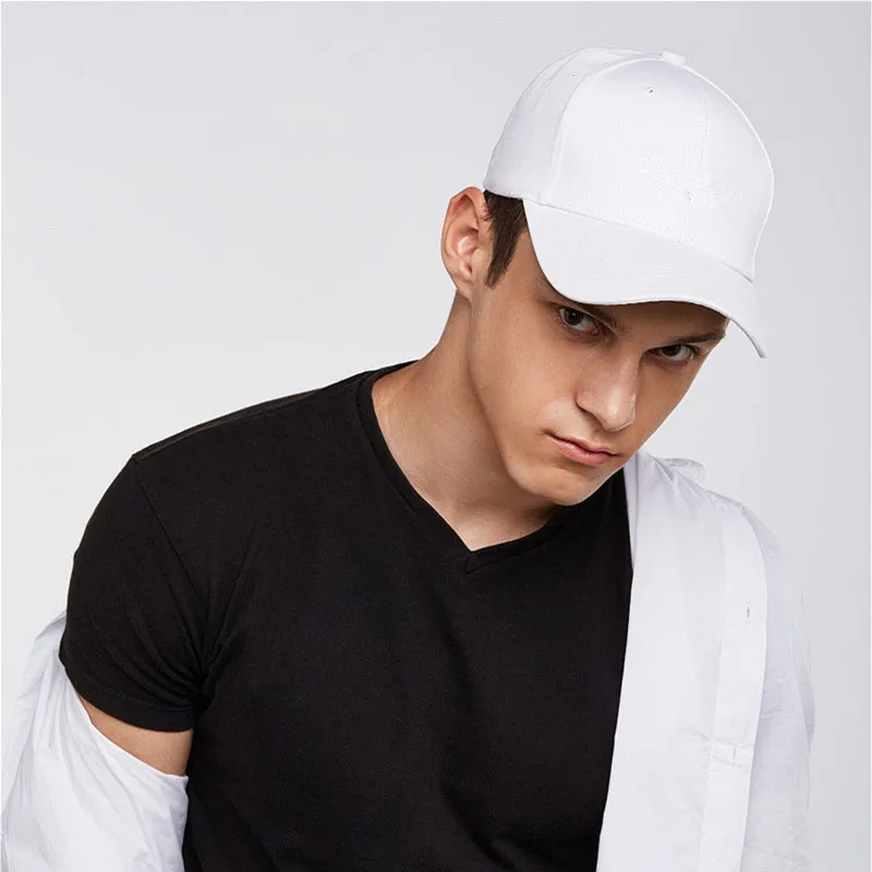 Белая бейсбольная кепка для мужчин sanpback мужские шапки костей папа шляпа хлопок