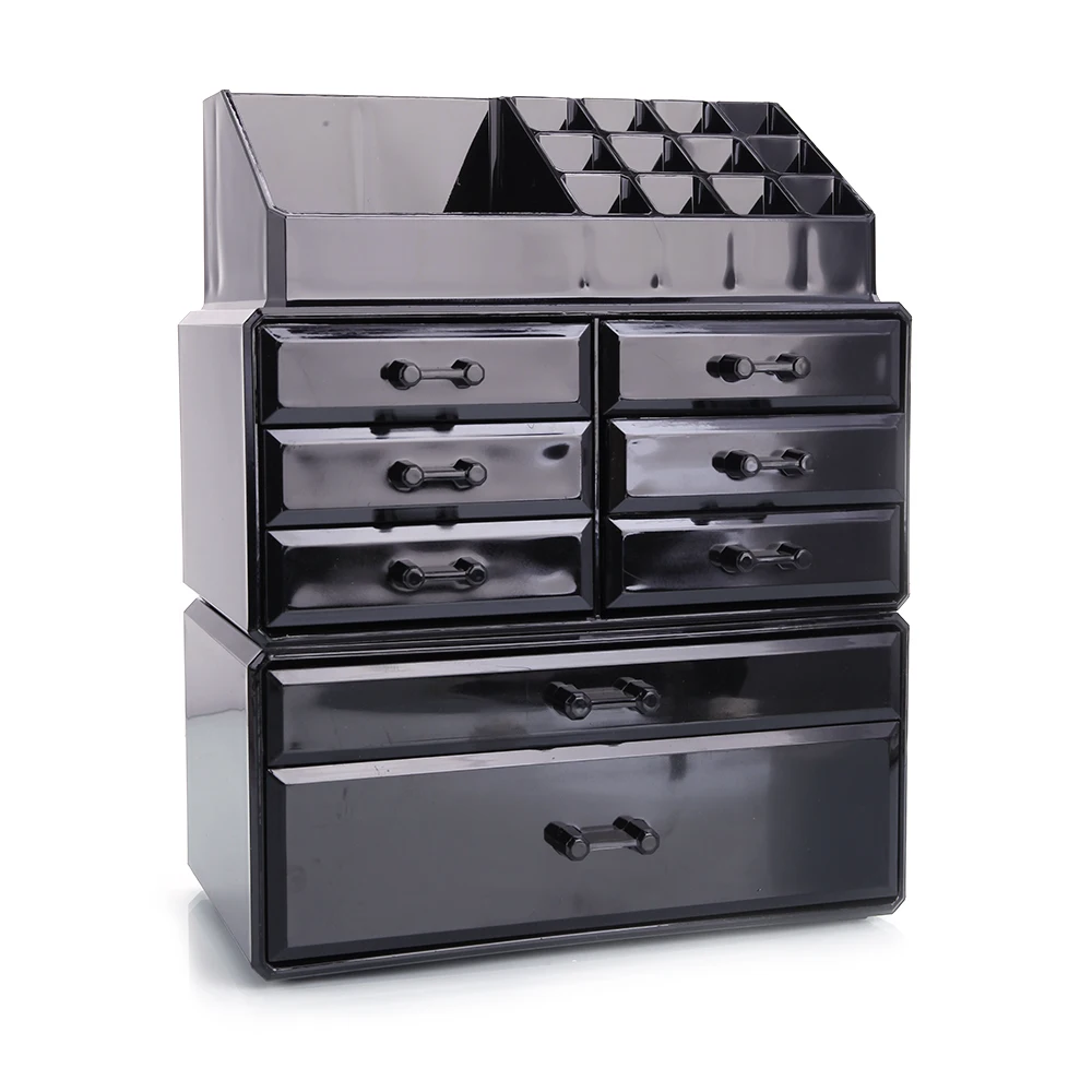  【US Warehouse】Plastic Cosmetics Storage Rack without Transparent 6 Small & 2 Large Drawers Free Shi