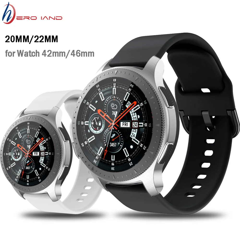 22 мм 20 силиконовый ремешок для Samsung Galaxy 46 42 Gear S3 S2 Active 2 Huami Amazfit GTR GTS Bip Huawei Watch GT