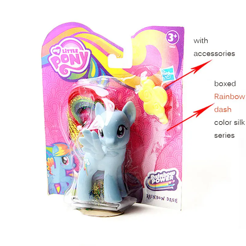 My Little Pony Радуга пони мини пони Радуга Дэш Сумеречная Искорка Флаттершай Принцесса Пони девочка подарки игрушка 8 см - Цвет: Rainbow dash 8cm