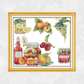 

Joy sunday Jam Cross Stitch Kits Count Print on Canvas DMC Embroidery thread set DIY Handmade Cross-stitch Needlework