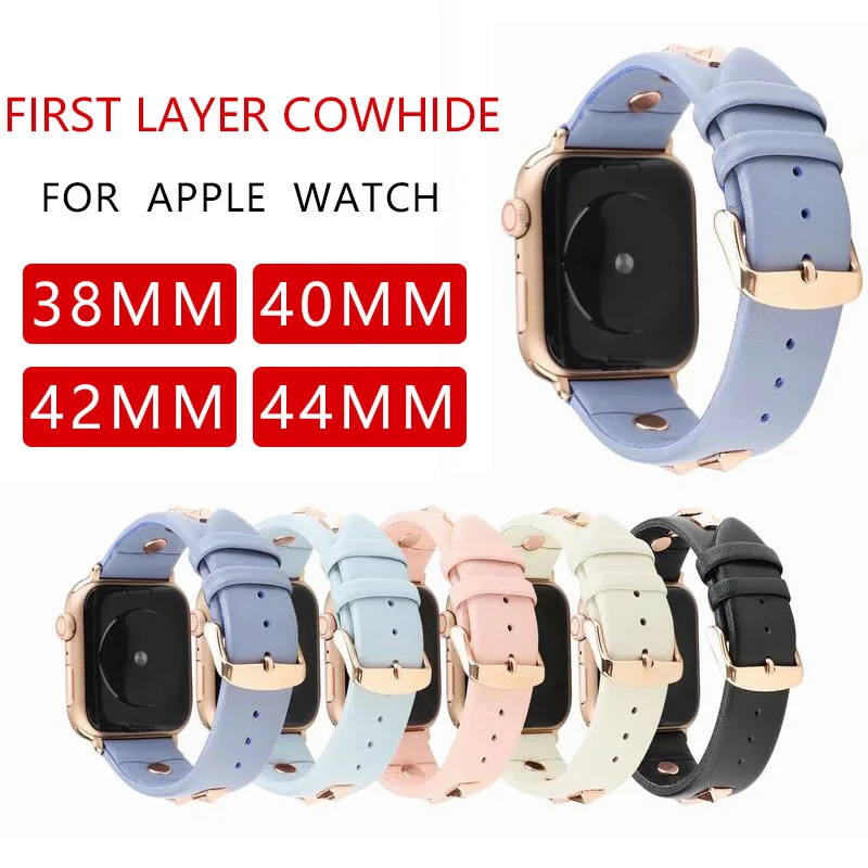 Из натуральной кожи петлевой ремешок для наручных часов Apple Watch, ремешок 42 мм 44 мм Apple Watch 4 5 38 мм 40 мм, для iwatch, версия 3, 2, 1 Мода сменный Браслет