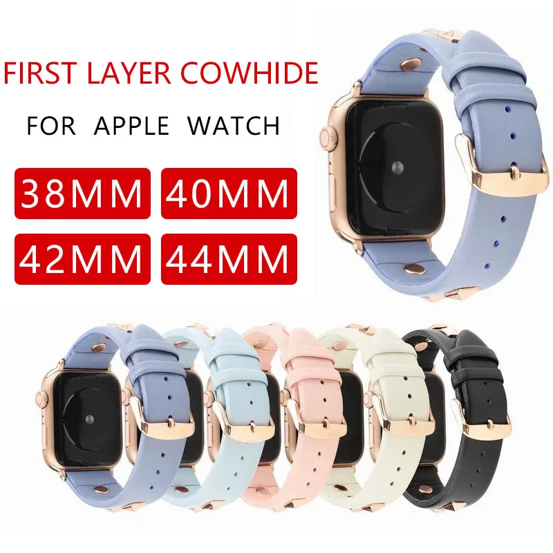 Из натуральной кожи петлевой ремешок для наручных часов Apple Watch 42 мм 44 4 5 38 40 iwatch