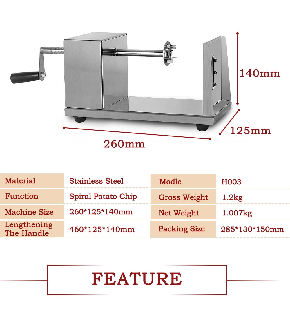 ITOP Картофельная спиральная нержавеющая сталь картофеля башня витой Slicer машина ручной, для овощей инструменты с 2 лезвиями