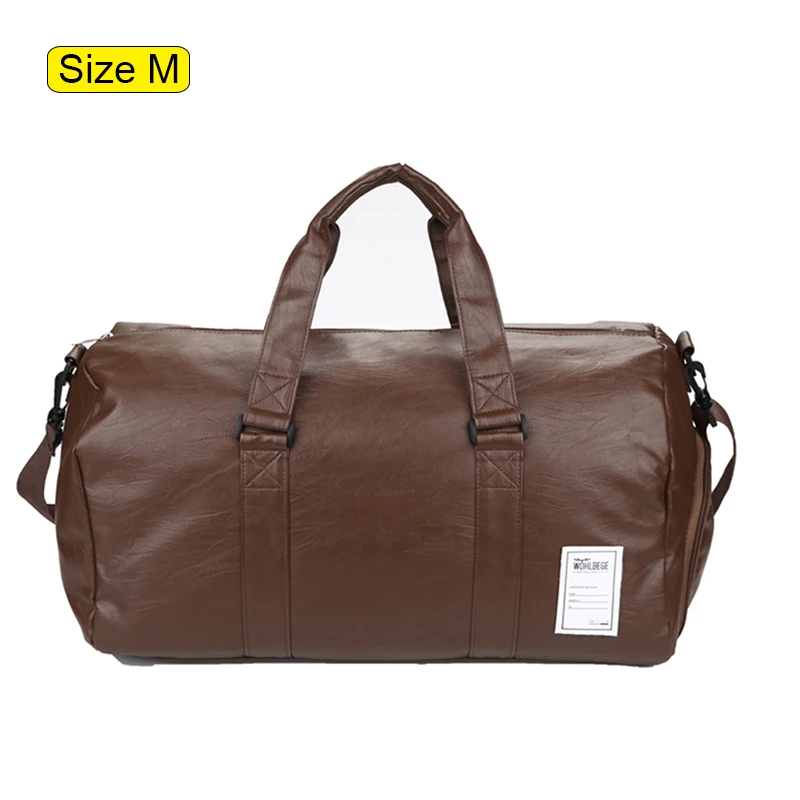 Мужская спортивная сумка из искусственной кожи, топ, женская сумка для спортивной обуви для женщин, фитнес через плечо, сумка для йоги, дорожные сумки, черный, красный цвет, XA610WD - Цвет: brown M