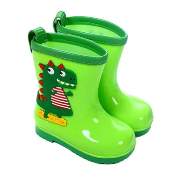 

Rain Boots Kids Winter Girl Cute 3D Dinosaur Children's Boys Boots Plush Warm Ankle PVC Waterproof Baby Water Shoes Rainboots