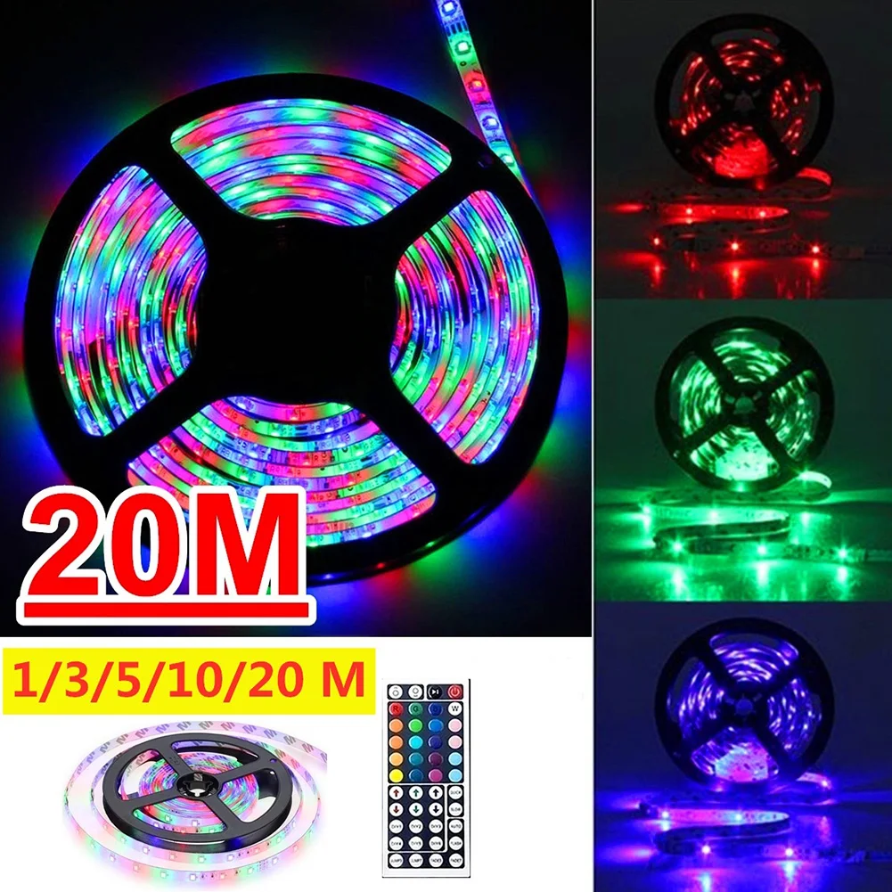 1/3/5/10/20 м Светодиодная лента IP33 RGB SMD 3528 светильник Кая полоса освещения 12 В