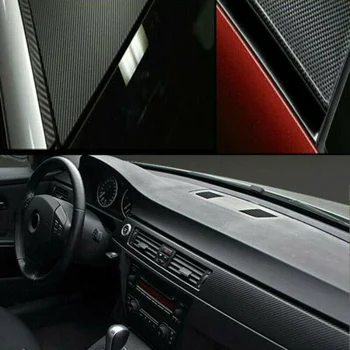 

Wrapped Car Sticker Sticker 12x50Inch PVC Plastic Black 1pcs Car Interior