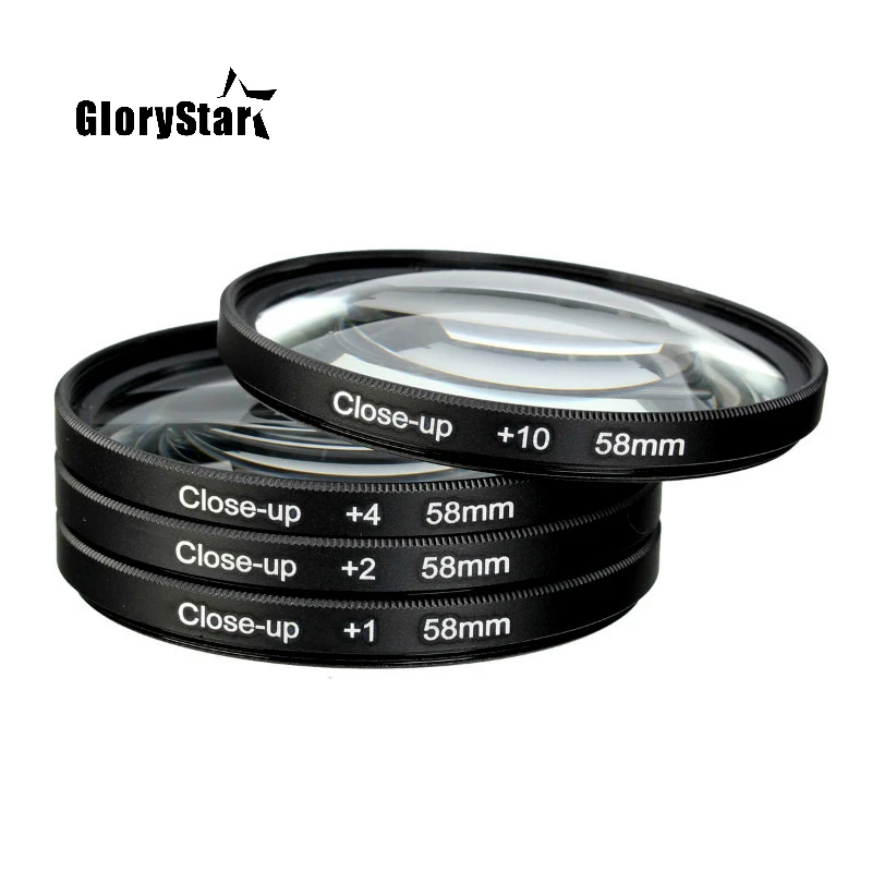 Macro Close Up Lens Filter +1+2+4+10 Filter Kit 46mm 49mm 52mm 55mm