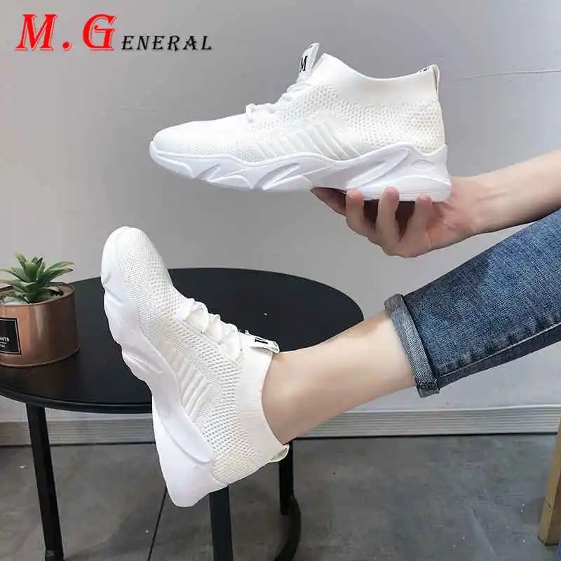 

Sock Women Sport Shoes Slip-on Women's Sports Shoes 2020 Woman Mesh Breathable Running Shoe Anti Slip Women's White Sneakers Q19