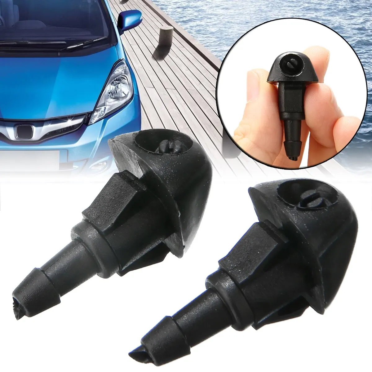 CCH-CAR PJ Pair Front Windshield Windscreen Washer Nozzle Jet Spray For Honda Accord VII 7 Jazz Fit City 2002-2008 