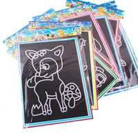 20Pcs/10Pcs Magic Scratch Art Doodle Pad Sand Painting Cards Early Educational Learning Creative Drawing Toys for Children 2