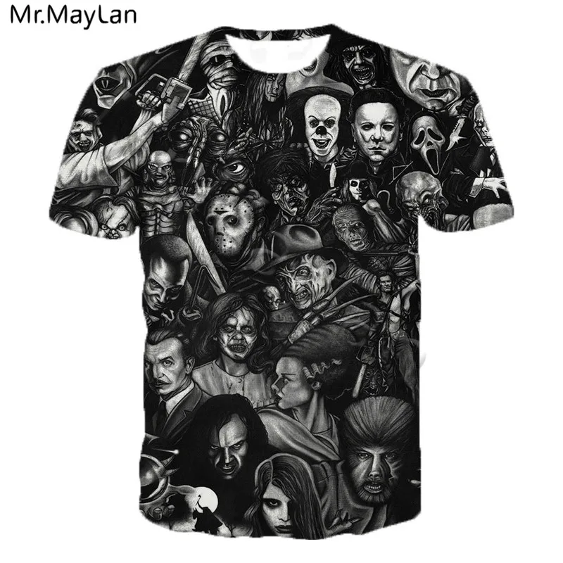 Women Men T-Shirt 3D Print Short Sleeve Tee Tops Movie Annabelle Baby Casual