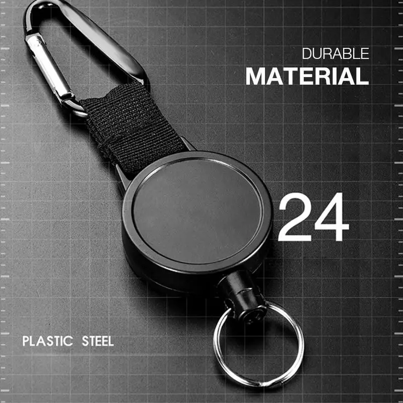 Anti-theft Telescopic Keychain Retractable Hook Keychain Burglar Chain Key Holder Tactical Key Ring Accessories 60cm telescopic keychain