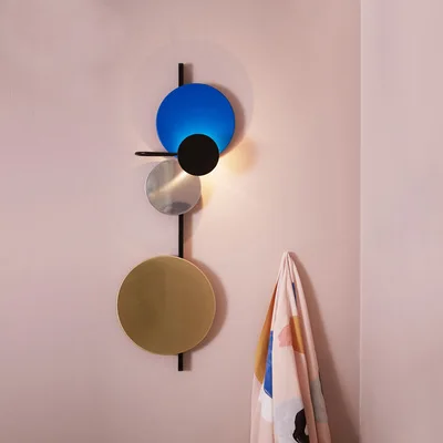 

Nordic Loft Multicolor Metal Round Circle Led Wall Lamp Art DIY Style Planet Led Wall Scones Hotel Bedside Decro Indoor Lighting