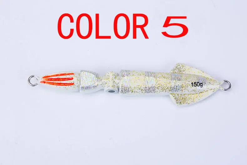 Lurekiller, новинка, кальмарная приманка, свинцовая рыба, 3D печать, светящаяся цветная, 150 г, медленная приманка для джигинга, Deap, рыболовная приманка - Цвет: COLOR 5