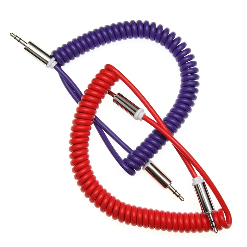 Gold Plated 3 5 Jack Aux Cable 3 5mm Car Spring Audio Cables For Headphone Speaker for Xiaomi Redmi Oneplus Samsung Smartphone