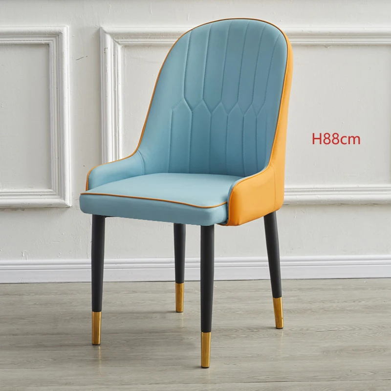 Современные роскошные обеденные стулья, мебель для спальни, нордическая спинка из цельного дерева, обеденные стулья, домашний туалетный столик, обеденные табуретки - Цвет: Q   H88CM
