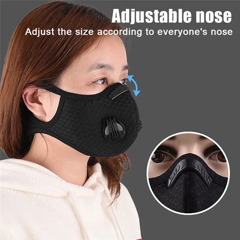 Sport Face Mask Activated Carbon Filter PM 2.5 Anti-Pollution Running Training Cycling face mask
