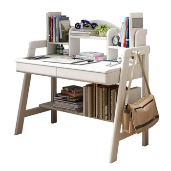 

Wood Table Simple Japanese Children's Student's Writing Table Computer Table Household With Bookshelf
