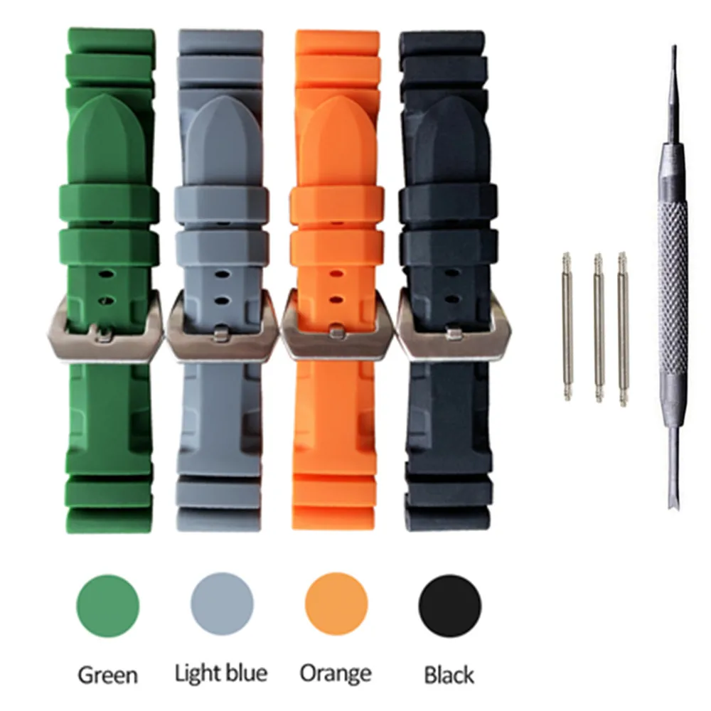 

Sports Style Rubber Strap 24MM For Panerai Watch band Strap Dustproof And Waterproof Watchbands For Pam Watch Strap + Tool