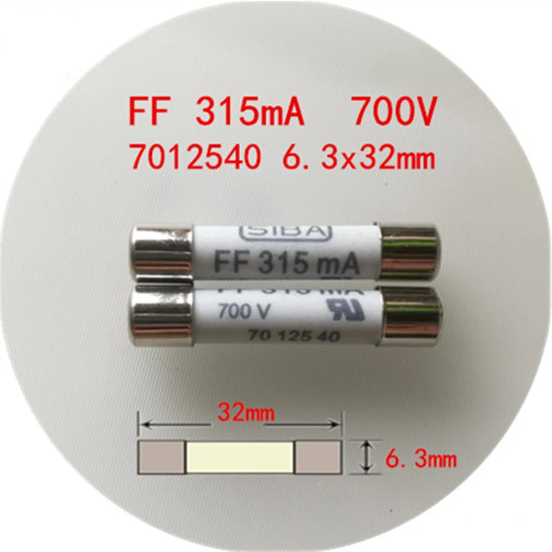 10 шт./лот НОВЫЙ 6 3x32 мм 7012540 FF 315mA AC 700V Керамический Предохранитель|Перемычки| |