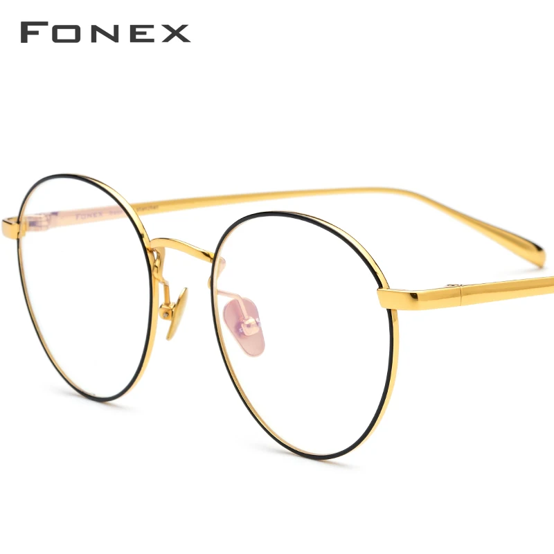 FONEX, чистый титановый рецепт, очки для мужчин, Ретро стиль, Круглые, близорукость, оптические очки, оправа для женщин, женские, Ретро стиль, овальные очки 893