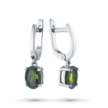 

Earrings from silver with chrome diopside э06с050608001