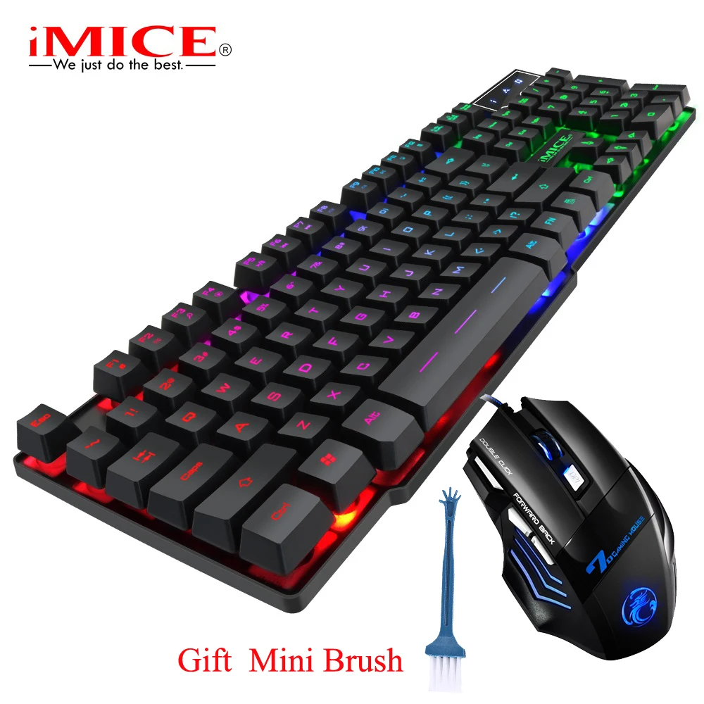 Игровая клавиатура с бесплатной кистью RGB подсветкой USB 104 Keycaps Водонепроницаемая