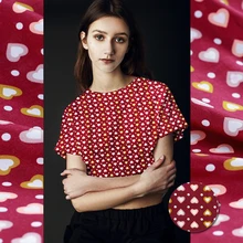 114 см любовь шелковая ткань с принтом 12 мм Креп Де Шин шелковая ткань летняя дышащая рубашка платье ткань оптом шелковая ткань