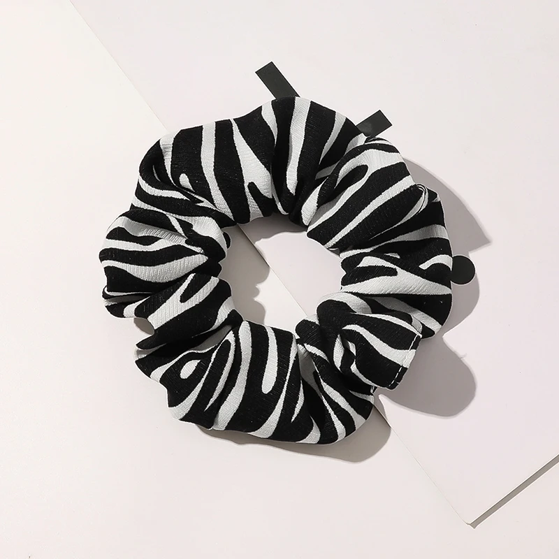 

1PCS Vintage Zebra Pattern Scrunchie Leopard Scrunchies Elastic Hair Bands Headband Ponytail Holder Ties Rope Hair Accessories
