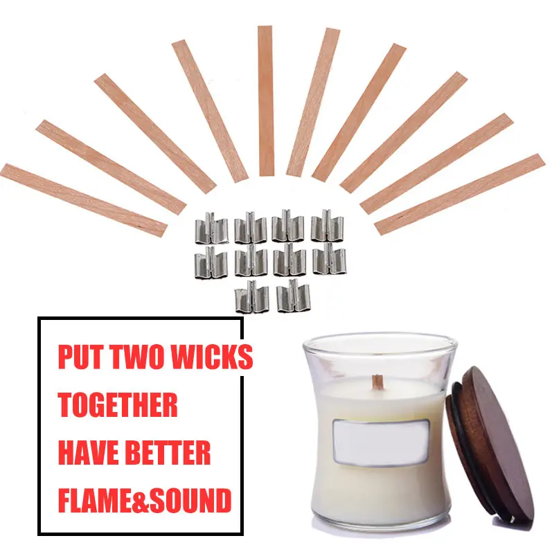 Candle Wicks 10PCS/Set DIY Waxed Wicks Cotton Core Wooden Smokeless Supplies Oil Lamps Home