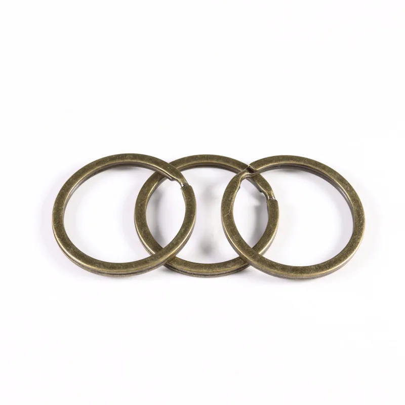 ancient bronze 10 шт./лот, 25 мм, 28 мм, 30 мм, нержавеющая сталь, отверстие, кольцо для ключей, родиевое покрытие, Круглый разъём, брелок, части, бриколаж - Цвет: ancient bronze