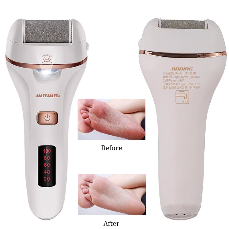 Jinding Electric Exfoliator Pedicure Machine Callus Remover Foot Care Roller Tool Pedicure File for Feet Heel USB Charging 2