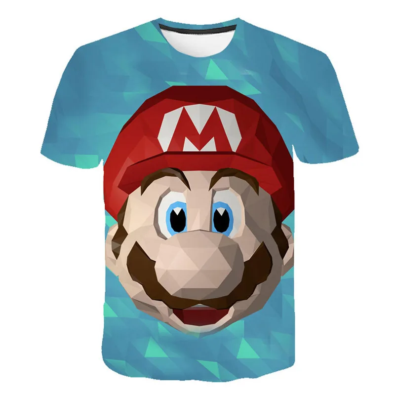 Boys Cartoon Mario Print Clothes Girls 3D Funny T-shirts Costume Children summer Clothing Kids Tees Top Tshirts