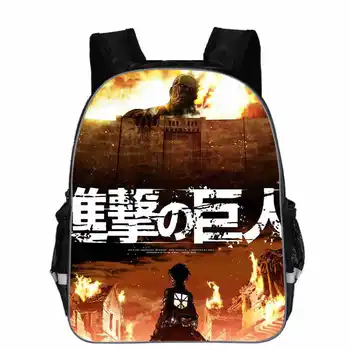 

11-16inch Anime Attack on Titan Backpack Travel Quality Mochilas Teens Kids Boys Girls Eren Armin Printing School Bag