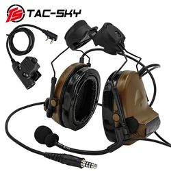 TAC -SKY Airsoft Shooting Headset COMTAC II Helmet Stand Military Noise Cancelling Tactical Headset and Tactical PTT U94ptt   CB