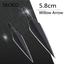 

Outdoor Shooting Accessories Willow Arrow Traditional Alloy Carbon Steel Arrow Archery Compound Recurve Bow Willow Leaf Arrow