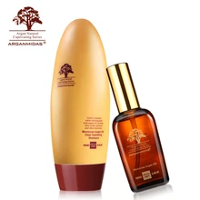 Лучшие продажи марокканский орех 450 мл сухой волос профессиональный шампунь+ 100 мл масло для волос глубокий уход за волосами продукты для лечения