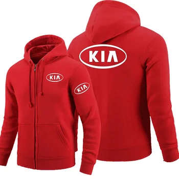 

Winter autumn long-sleeved zipper hoodies KIA zipper sweatshirt clothes man solid coat tops jackets