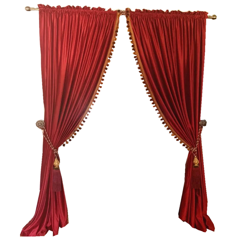 Cortina Blecaute Vermelha Vinho Retro Com Poom Cortinas De Sala De Estar Vermelhas Transparentes Vibrantes Cortinas De Veludo Grossas Para Casamento Tecido Cortinas Aliexpress