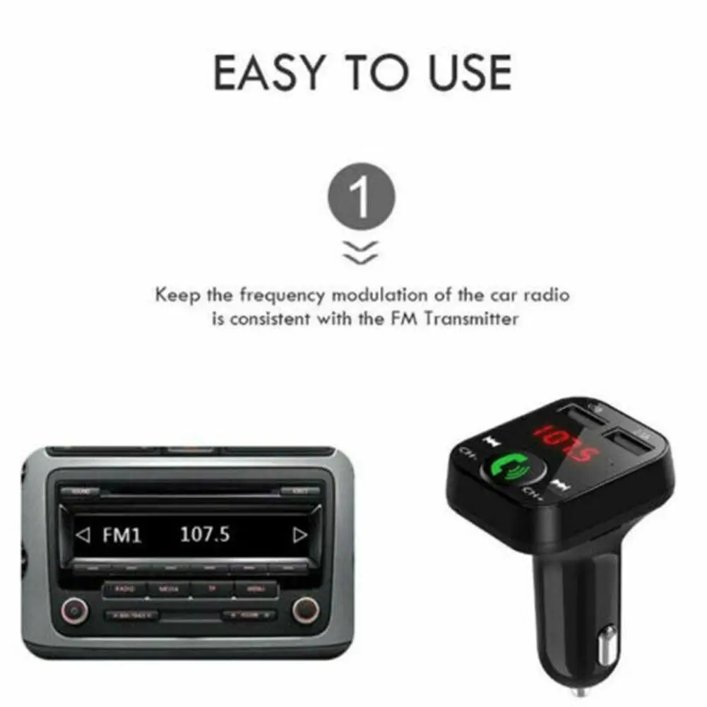 Автомобильный комплект громкой связи беспроводной Bluetooth fm-передатчик ЖК MP3-плеер USB зарядное устройство 2.1A автомобильные аксессуары Handsfree Авто fm-модулятор