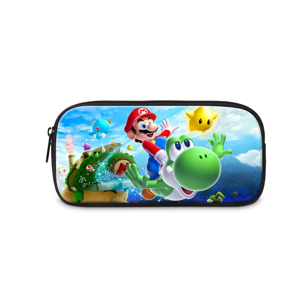Estuche de lápices con diseño de dibujos animados de Mario Para Niños y Niñas, material de papelería para la escuela, bolsa de almacenamiento para cosméticos