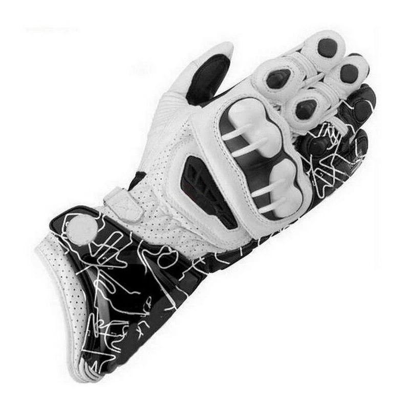 Motorcycle Long Gloves Racing Motorbike Motocross Riding Cowhide Gloves - Цвет: Model-2