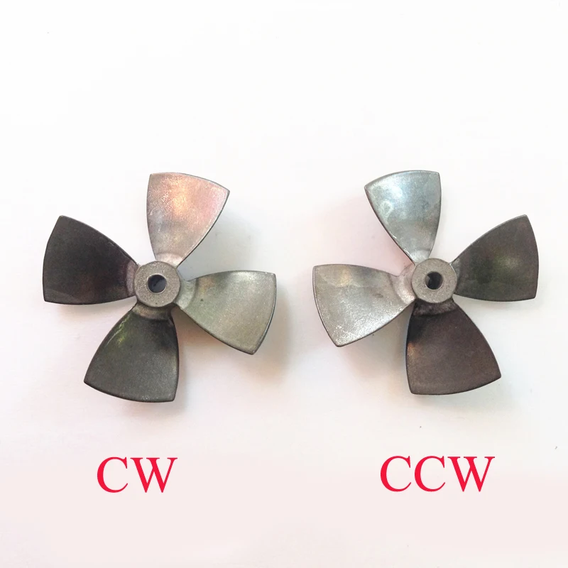 

High Strength Large Thrust Four-bladed Propellers Diameter 55mm Metal Paddle CW CCW Props Aperture 4mm for RC Fishing Boat Model