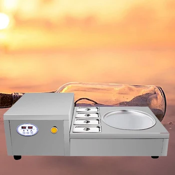 

Commercial fried ice machine 220V desktop round pan frying ice cream machine commercial ice machine 1 pot 4 bowls