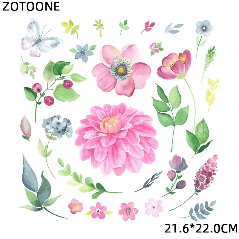 Flower Patch Iron-on Transfers for Clothing Thermoadhesive Patches Daisy Stickers Diy Flex Fusible Transfer Appliques Stripes