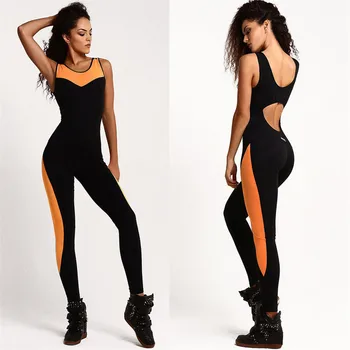 

2020 fitness and sports sleeveless casual Street women's Jumpsuit hollow out with no black mesh splicing Tight Sexy Jumpsuit