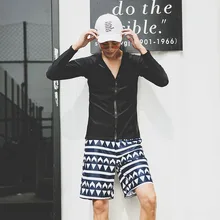 Для мужчин молния одежда с длинным рукавом Купальник корейский Двойка купальники человек пара Рашгард Дайвинг одежда для серфинга, танкини, набор, купальник, костюм